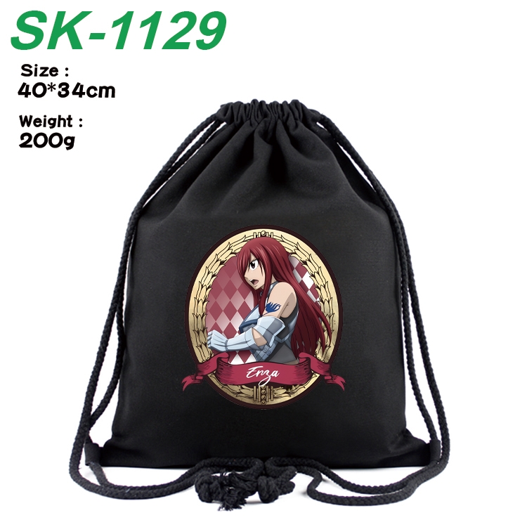 Fairy tail Anime Coloring Book Drawstring Backpack 40X34cm 200g