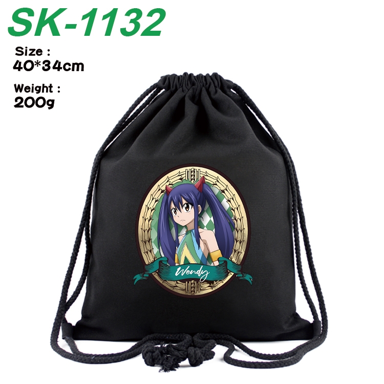 Fairy tail Anime Coloring Book Drawstring Backpack 40X34cm 200g