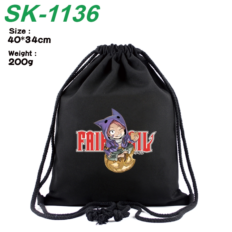 Fairy tail Anime Coloring Book Drawstring Backpack 40X34cm 200g