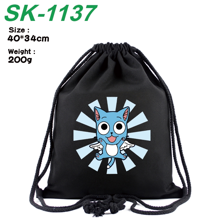 Fairy tail Anime Coloring Book Drawstring Backpack 40X34cm 200g