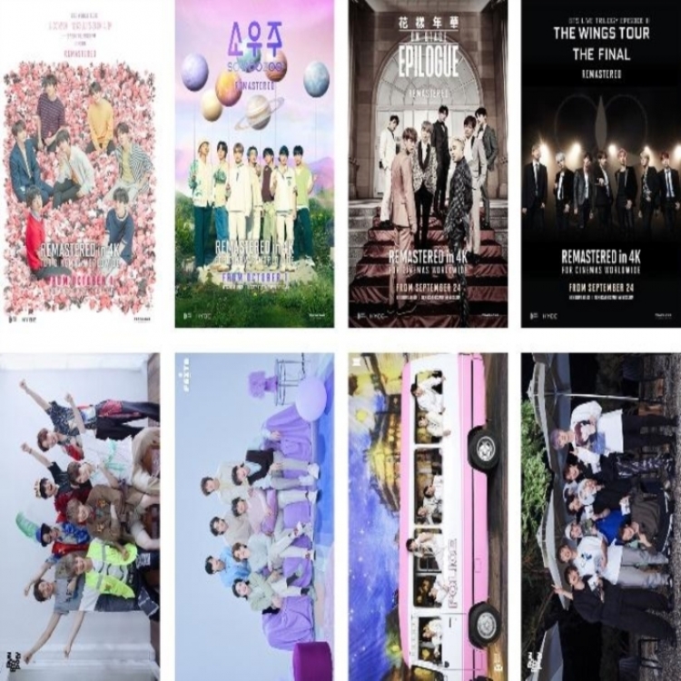 BTS Embossed poster 8 pcs a set 42X29CM price for 5 sets 