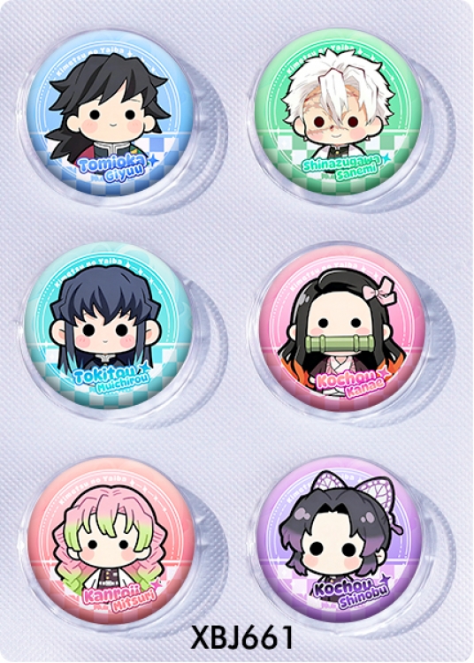 Demon Slayer Kimets Anime peripheral pill bar badge 25mm a set of 6 price for 5 sets