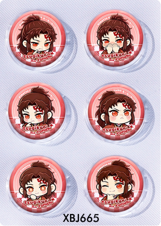 Demon Slayer Kimets Anime peripheral pill bar badge 25mm a set of 6 price for 5 sets