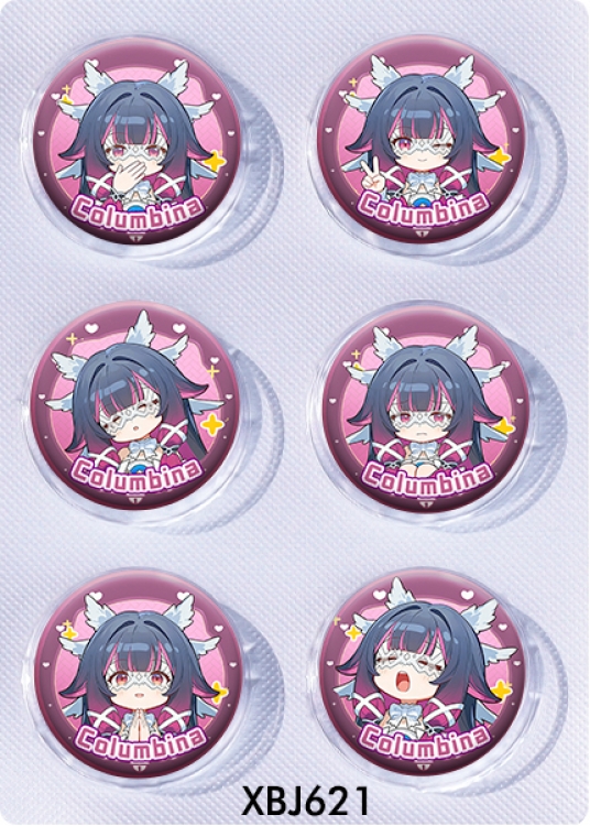 Genshin Impact Anime peripheral pill bar badge 25mm a set of 6 price for 5 sets 