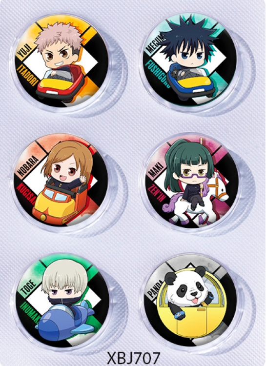 Jujutsu Kaisen  Anime peripheral pill bar badge 25mm a set of 6 price for 5 sets 