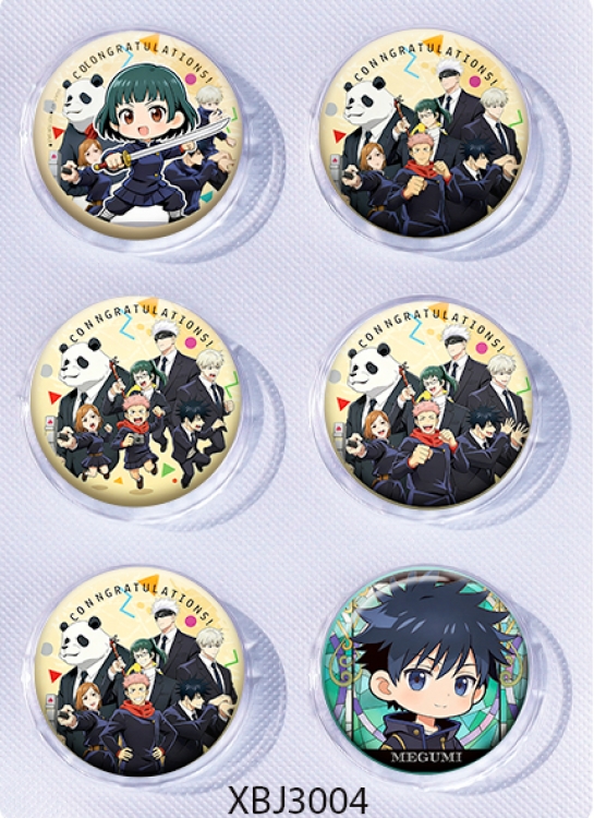 Jujutsu Kaisen  Anime peripheral pill bar badge 25mm a set of 6 price for 5 sets 