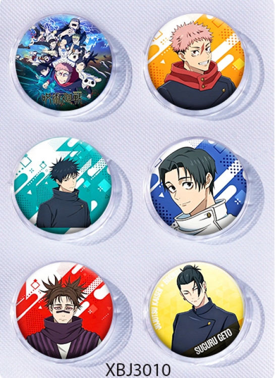 Jujutsu Kaisen  Anime peripheral pill bar badge 25mm a set of 6 price for 5 sets 