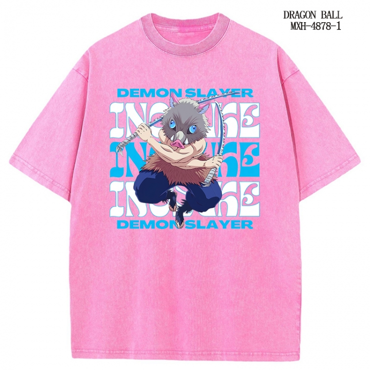 Demon Slayer Kimets Anime peripheral pure cotton washed and worn T-shirt from S to 2XL