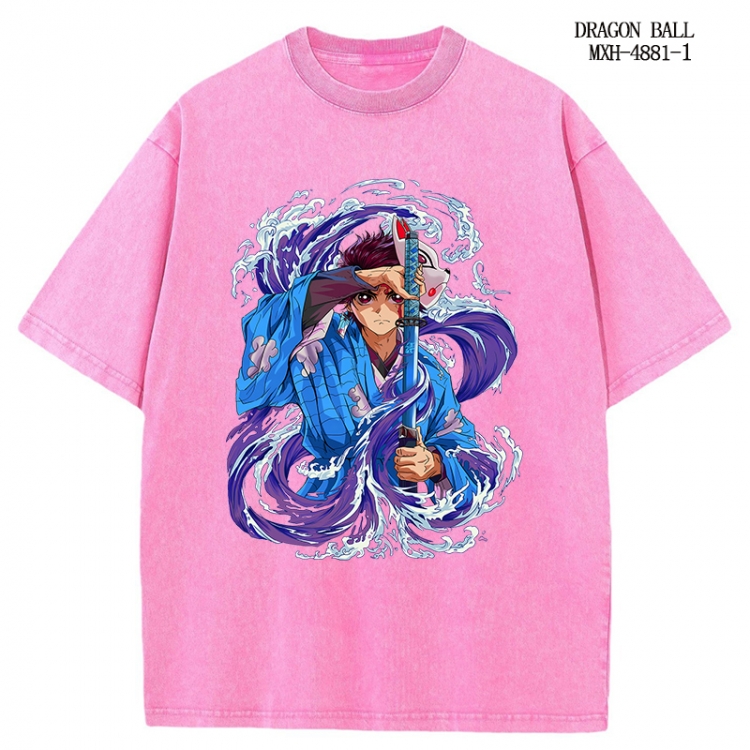Demon Slayer Kimets Anime peripheral pure cotton washed and worn T-shirt from S to 2XL