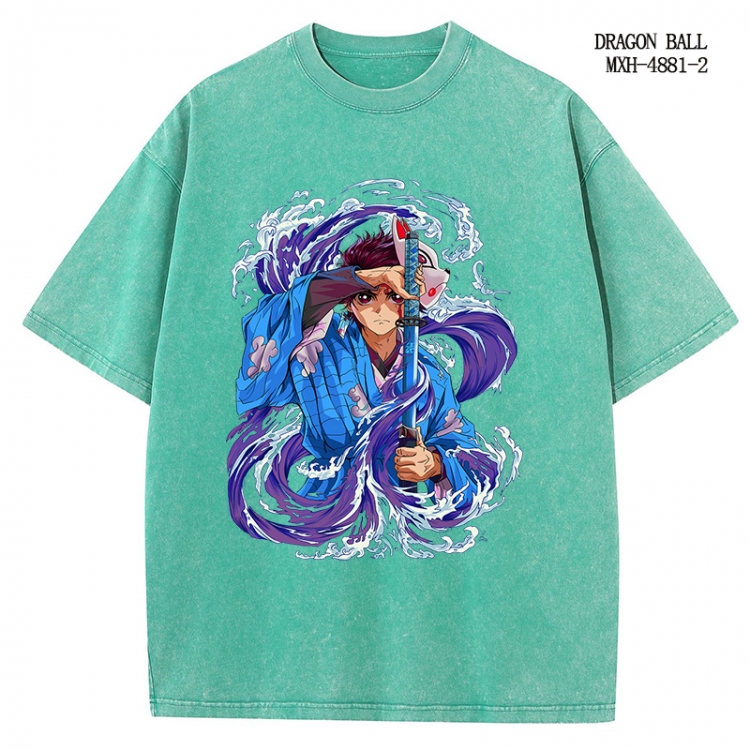 Demon Slayer Kimets Anime peripheral pure cotton washed and worn T-shirt from S to 2XL