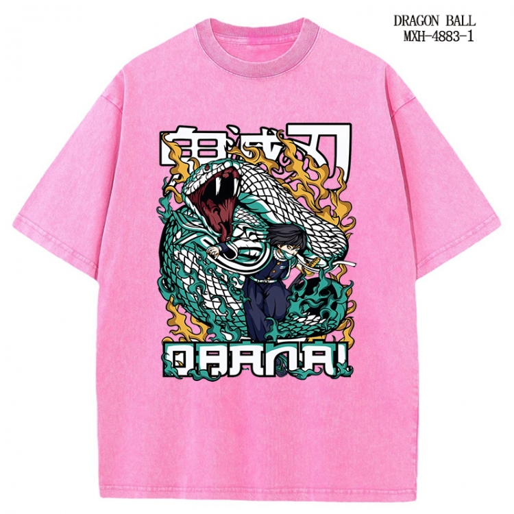 Demon Slayer Kimets Anime peripheral pure cotton washed and worn T-shirt from S to 2XL