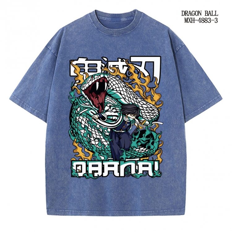 Demon Slayer Kimets Anime peripheral pure cotton washed and worn T-shirt from S to 2XL