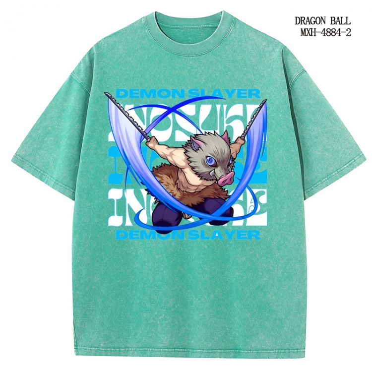Demon Slayer Kimets Anime peripheral pure cotton washed and worn T-shirt from S to 2XL