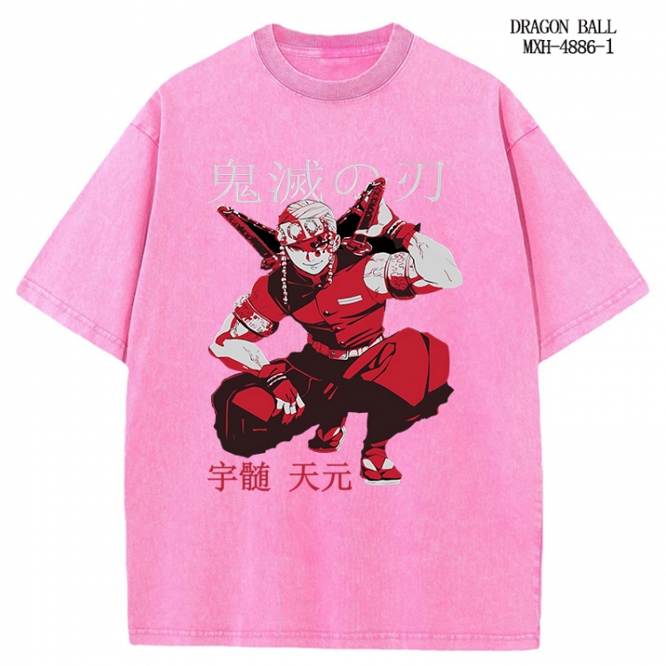 Demon Slayer Kimets Anime peripheral pure cotton washed and worn T-shirt from S to 2XL