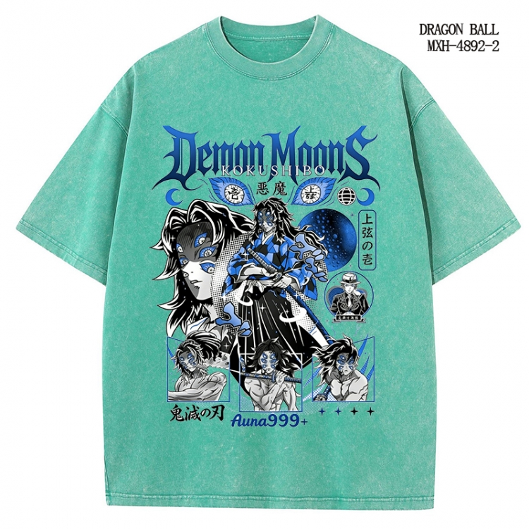 Demon Slayer Kimets Anime peripheral pure cotton washed and worn T-shirt from S to 2XL