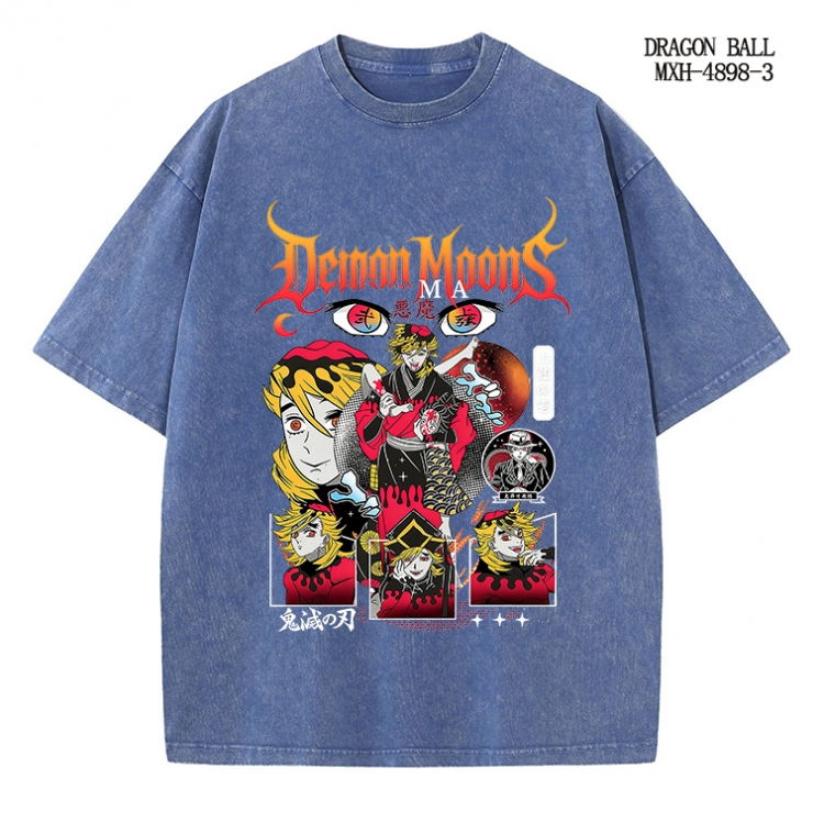 Demon Slayer Kimets Anime peripheral pure cotton washed and worn T-shirt from S to 2XL
