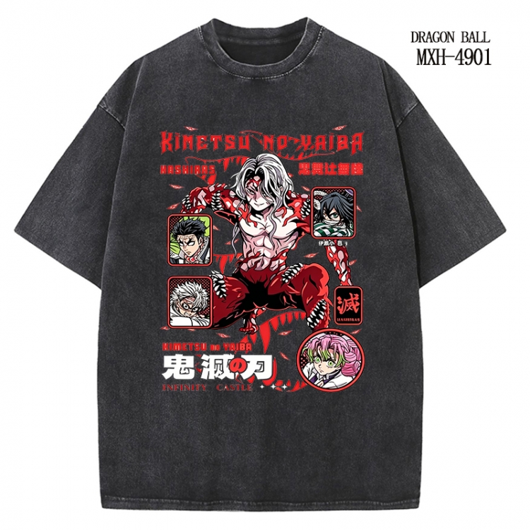 Demon Slayer Kimets Anime peripheral pure cotton washed and worn T-shirt from S to 2XL