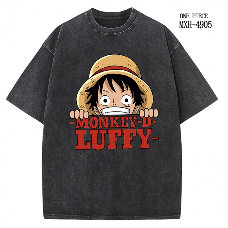 One Piece Anime peripheral pure cotton washed and worn T-shirt from S to 2XL