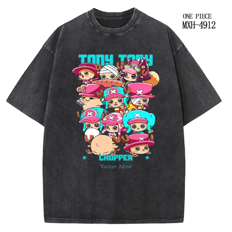 One Piece Anime peripheral pure cotton washed and worn T-shirt from S to 2XL