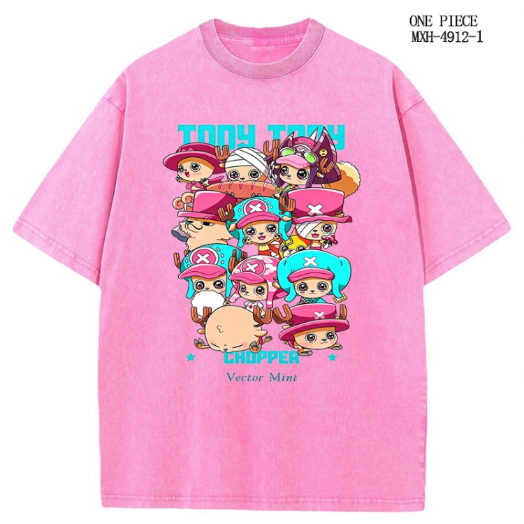 One Piece Anime peripheral pure cotton washed and worn T-shirt from S to 2XL