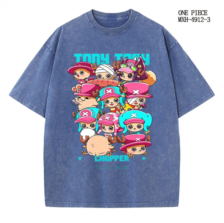 One Piece Anime peripheral pure cotton washed and worn T-shirt from S to 2XL