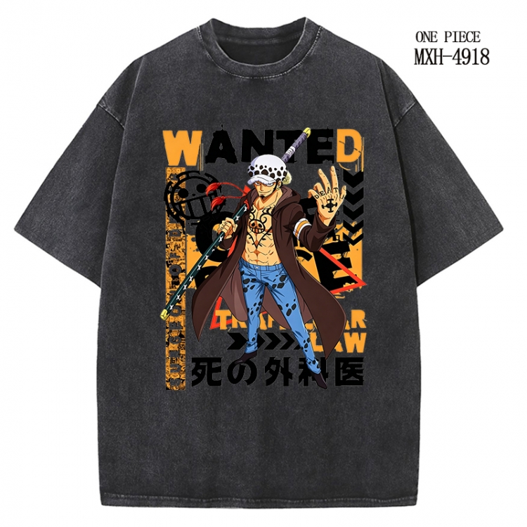 One Piece Anime peripheral pure cotton washed and worn T-shirt from S to 2XL