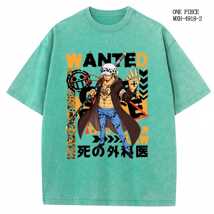 One Piece Anime peripheral pure cotton washed and worn T-shirt from S to 2XL