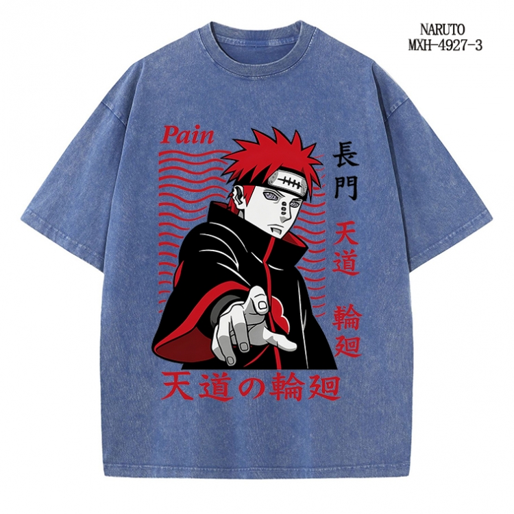 Naruto Anime peripheral pure cotton washed and worn T-shirt from S to 2XL