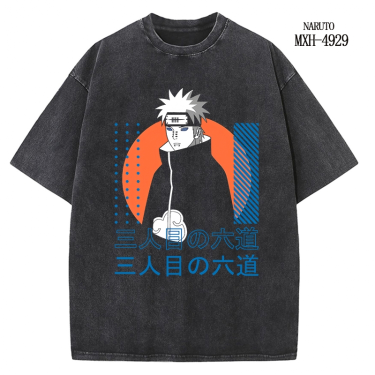 Naruto Anime peripheral pure cotton washed and worn T-shirt from S to 2XL
