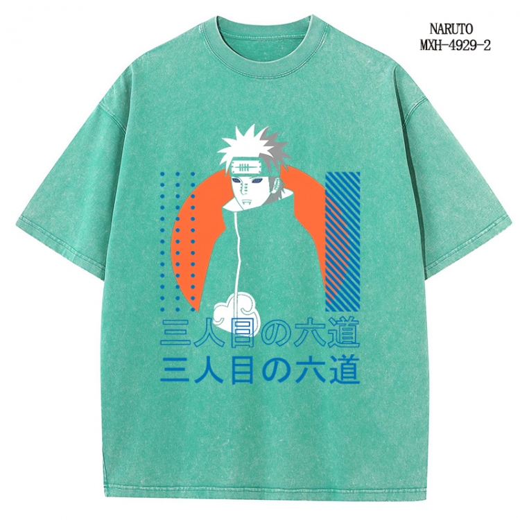 Naruto Anime peripheral pure cotton washed and worn T-shirt from S to 2XL