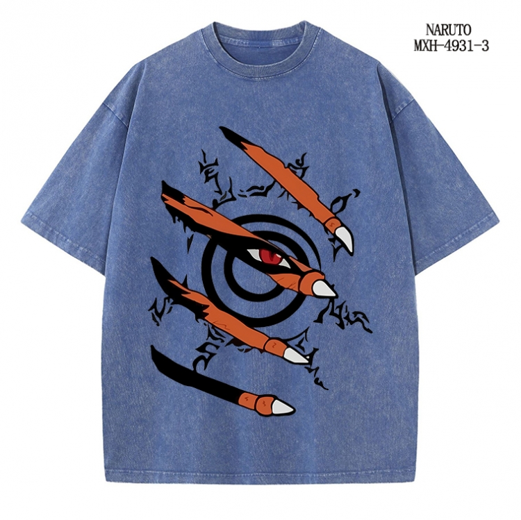 Naruto Anime peripheral pure cotton washed and worn T-shirt from S to 2XL