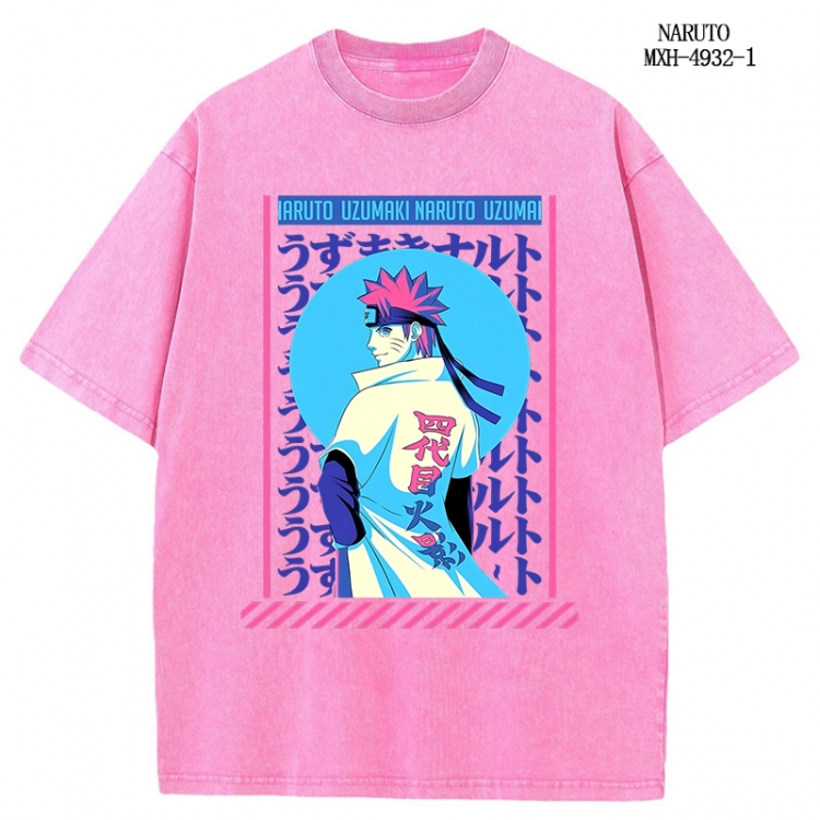 Naruto Anime peripheral pure cotton washed and worn T-shirt from S to 2XL