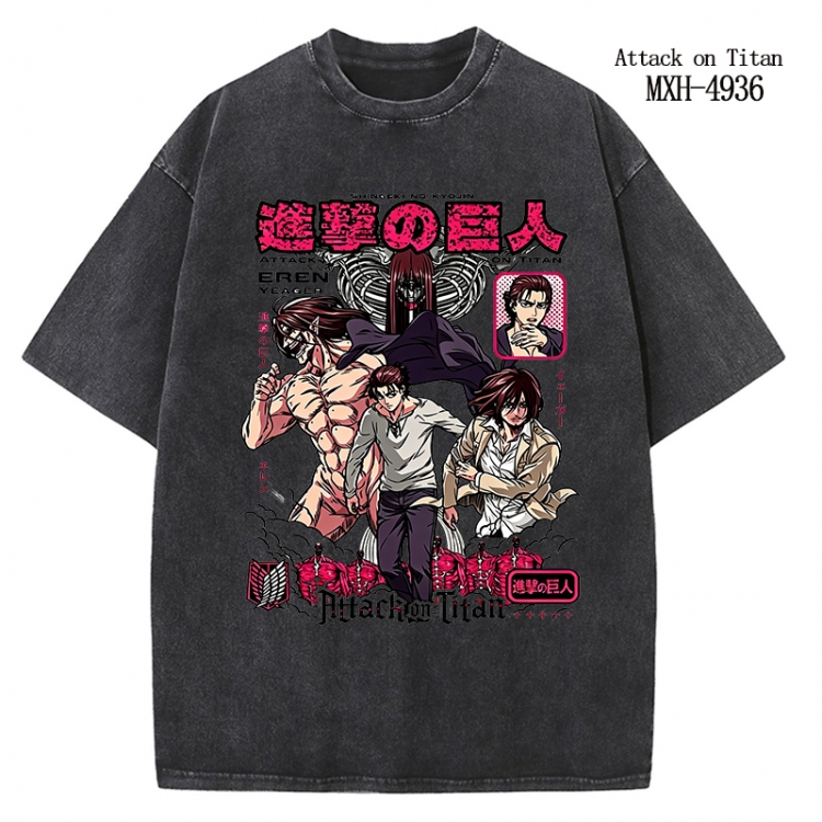Shingeki no Kyojin Anime peripheral pure cotton washed and worn T-shirt from S to 2XL