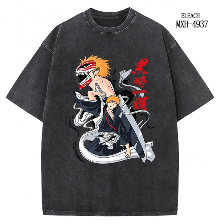 Bleach Anime peripheral pure cotton washed and worn T-shirt from S to 2XL