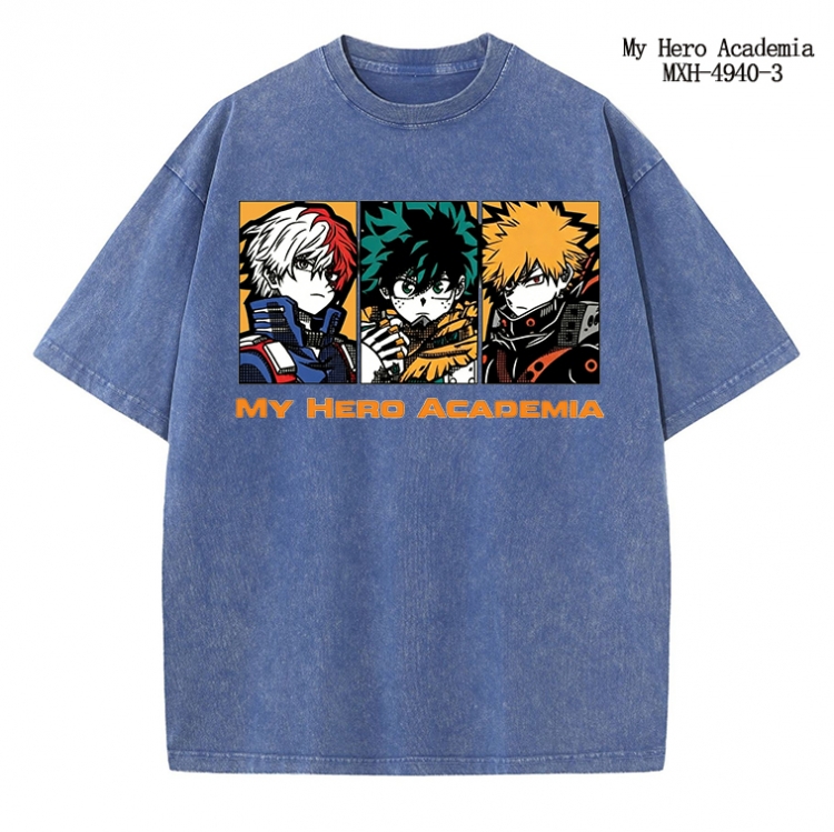 My Hero Academia Anime peripheral pure cotton washed and worn T-shirt from S to 2XL