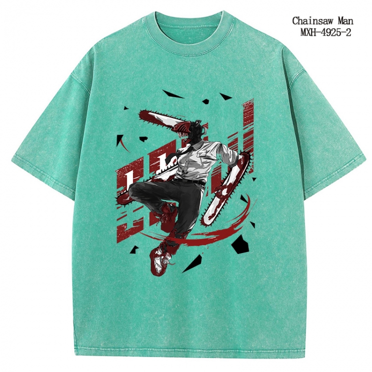Chainsaw Man Anime peripheral pure cotton washed and worn T-shirt from S to 2XL