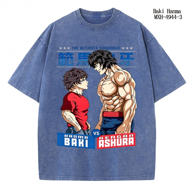 Baki Hanma Anime peripheral pure cotton washed and worn T-shirt from S to 2XL