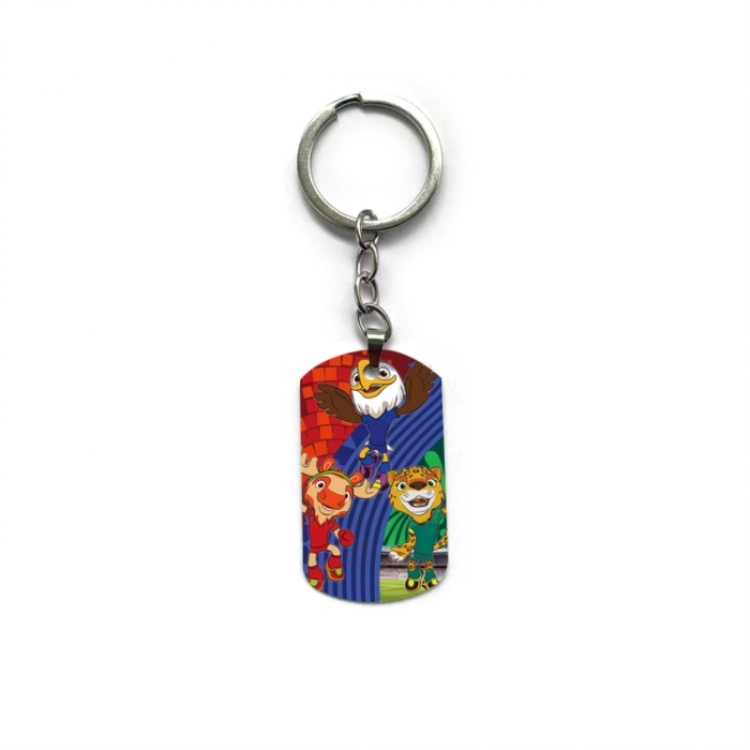 World Cup Anime double-sided full-color printed military brand ring keychain price for 5 pcs