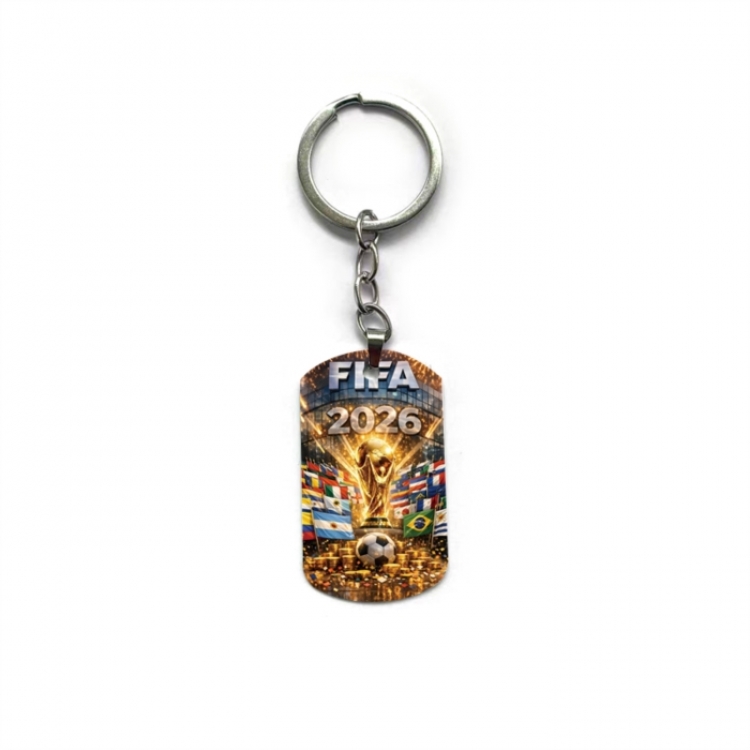World Cup Anime double-sided full-color printed military brand ring keychain price for 5 pcs