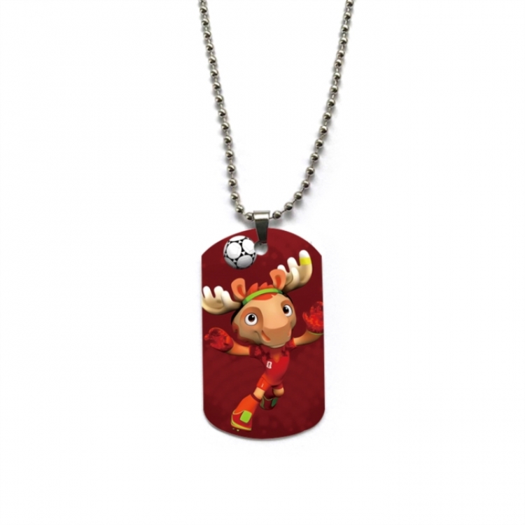World Cup Anime double-sided full color printed military brand necklace price for 5 pcs