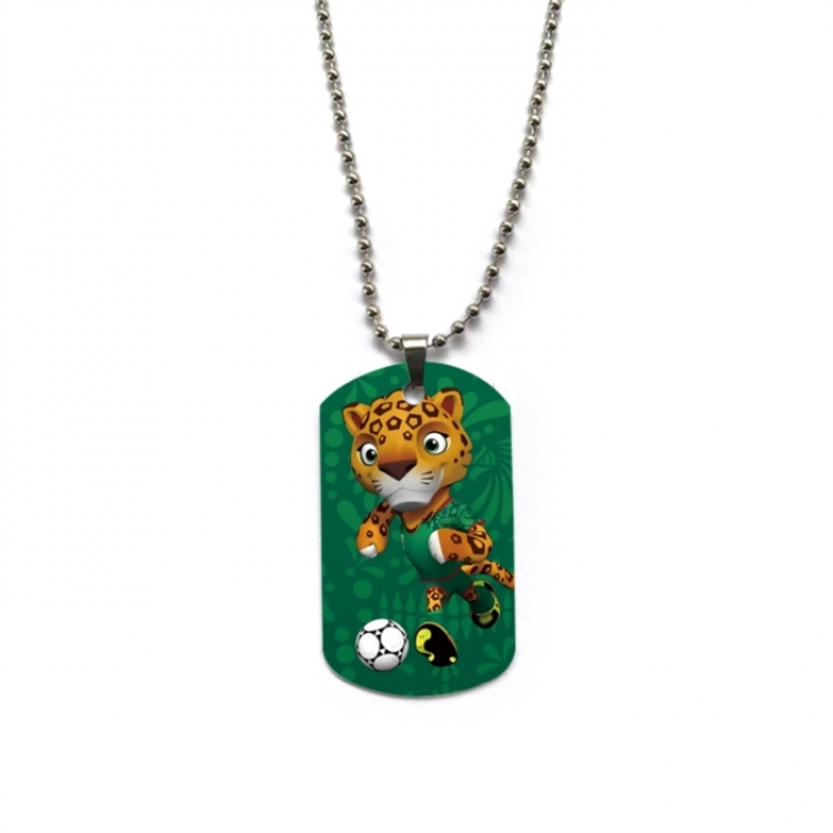 World Cup Anime double-sided full color printed military brand necklace price for 5 pcs