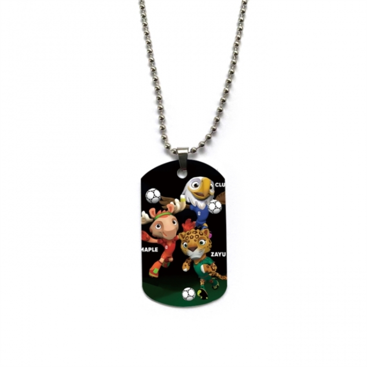 World Cup Anime double-sided full color printed military brand necklace price for 5 pcs