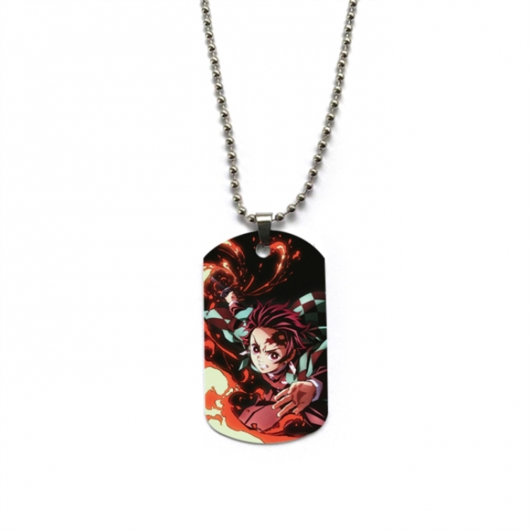 Demon Slayer Kimets Anime double-sided full color printed military brand necklace price for 5 pcs
