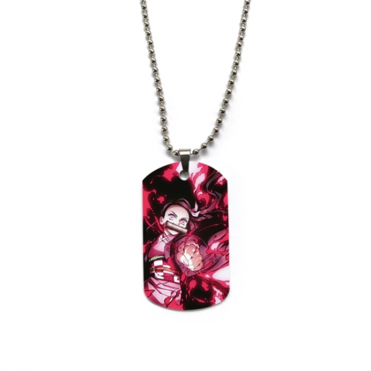 Demon Slayer Kimets Anime double-sided full color printed military brand necklace price for 5 pcs