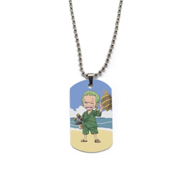 One Piece Anime double-sided full color printed military brand necklace price for 5 pcs