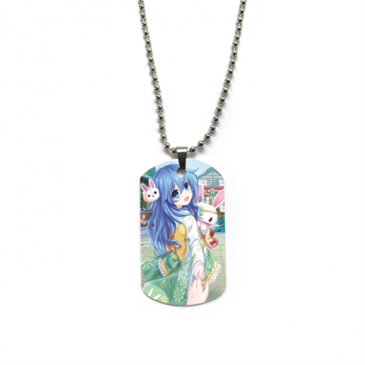 Date-A-Live Anime double-sided full color printed military brand necklace price for 5 pcs