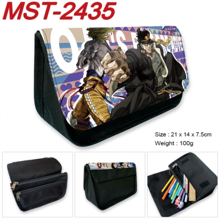 JoJos Bizarre Adventure Anime Velcro canvas zipper pencil case Pencil Bag 21x14x7.5cm