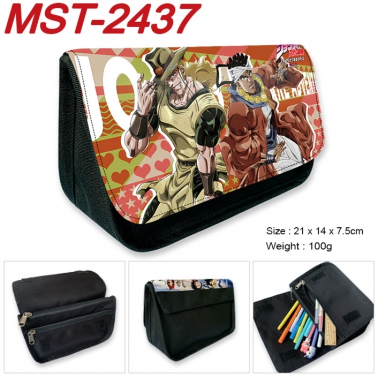 JoJos Bizarre Adventure Anime Velcro canvas zipper pencil case Pencil Bag 21x14x7.5cm