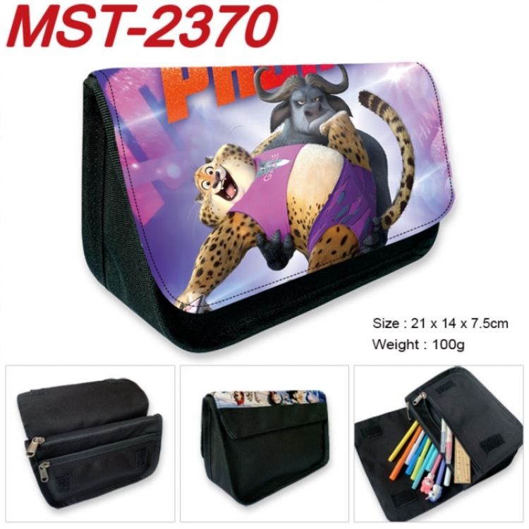 Zootopia Anime Velcro canvas zipper pencil case Pencil Bag 21x14x7.5cm