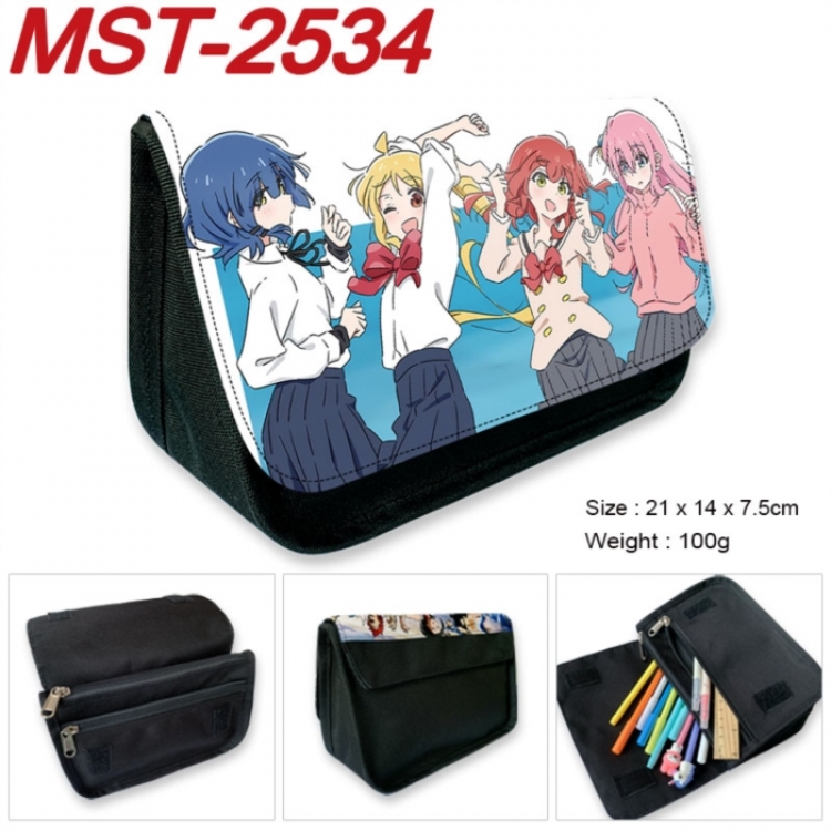 BOCCHI THE ROCK!  Anime Velcro canvas zipper pencil case Pencil Bag 21x14x7.5cm